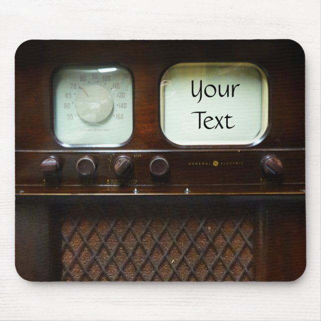 Alfombrilla De Ratón Televisión y radio antiguas (Frente)