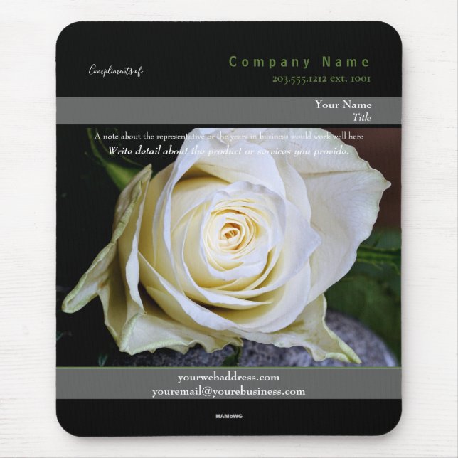 Alfombrilla De Ratón Tema de Rosa de Mousepad promocional - HAMbyWG (Frente)