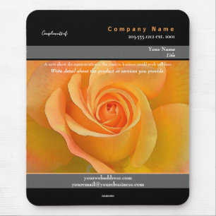 Alfombrilla De Ratón Tema de Rosa de Naranja de Mousepad promocional -