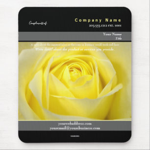 Alfombrilla De Ratón Tema promocional de la rosa amarilla de Mousepad -