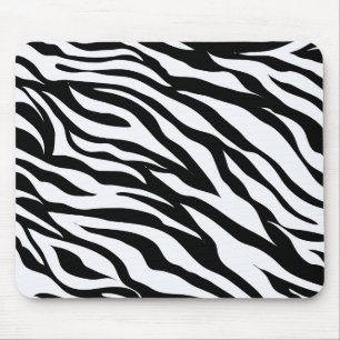 Alfombrilla De Ratón Tema Safari Negro y Blanco Estampado de Cebra Anim