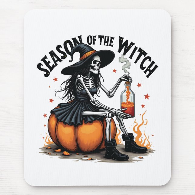 Alfombrilla De Ratón Temporada de la bruja Tocante Hallowee Wtich (Frente)
