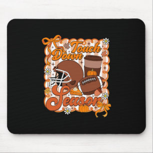 Alfombrilla De Ratón Temporada de Touch Down Otoño Fútbol Calabaza Café