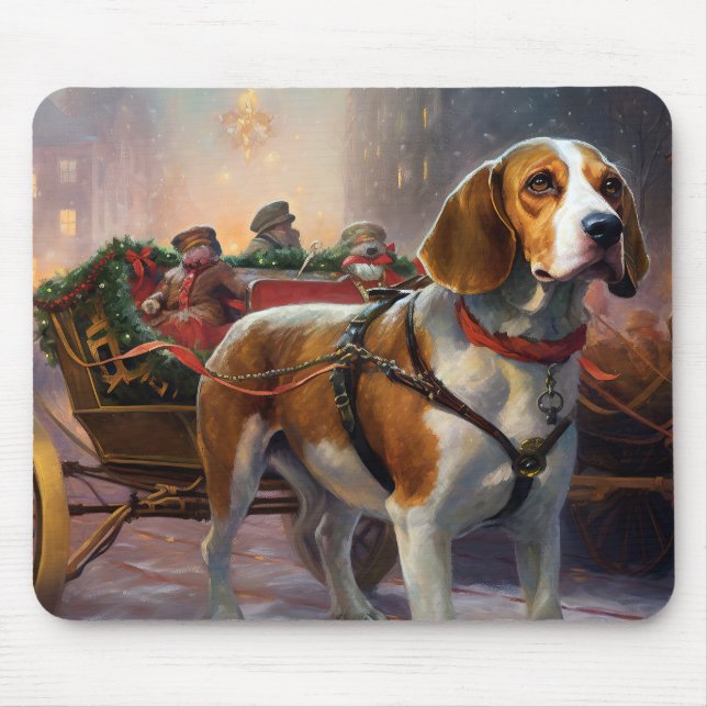 Alfombrilla De Ratón Temporada festiva de los Navidades Beagle (Frente)