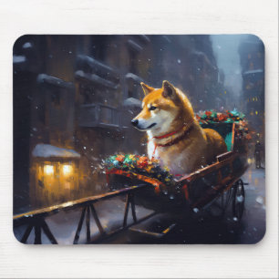 Alfombrilla De Ratón Temporada festiva de Navidad de Shiba Inu