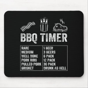 Alfombrilla De Ratón Temporizador de barbacoa con dicho divertido cerve