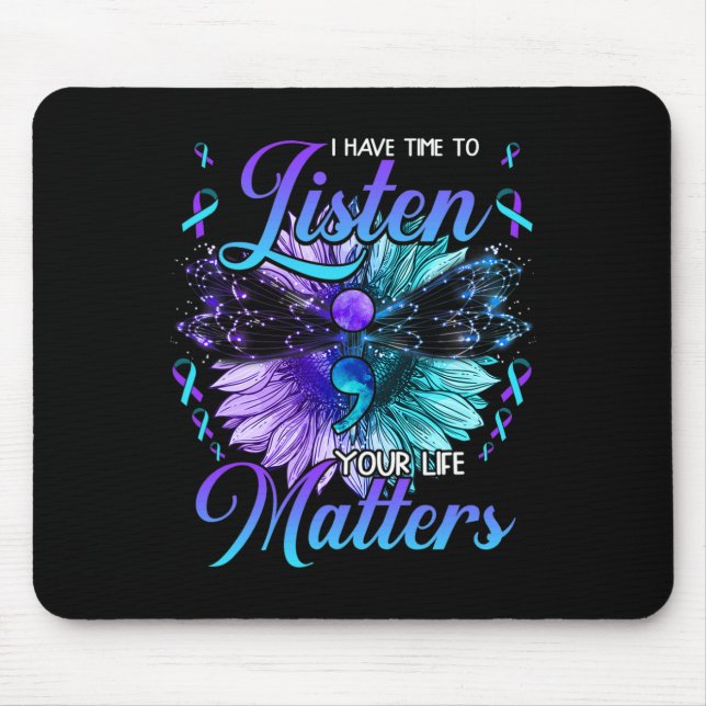 Alfombrilla De Ratón Tener Tiempo Para Escuchar La Conciencia Sobre La  (Frente)