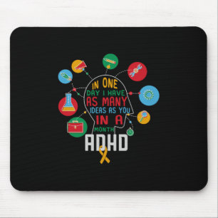 Alfombrilla De Ratón Tengo Muchas Ideas Adhd Awareness Colors Ad