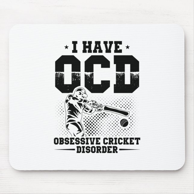 Alfombrilla De Ratón Tengo OCD | Idea de regalo para jugadores de crick (Frente)