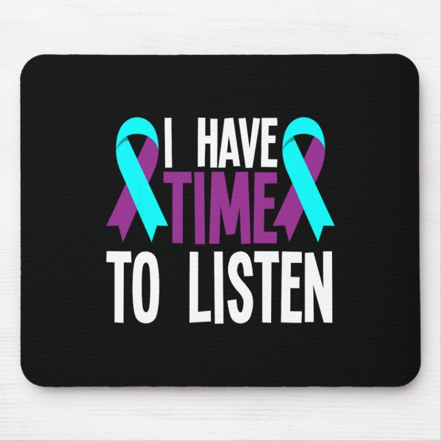 Alfombrilla De Ratón Tengo Tiempo De Escuchar El Suicidio Verde azulado (Frente)