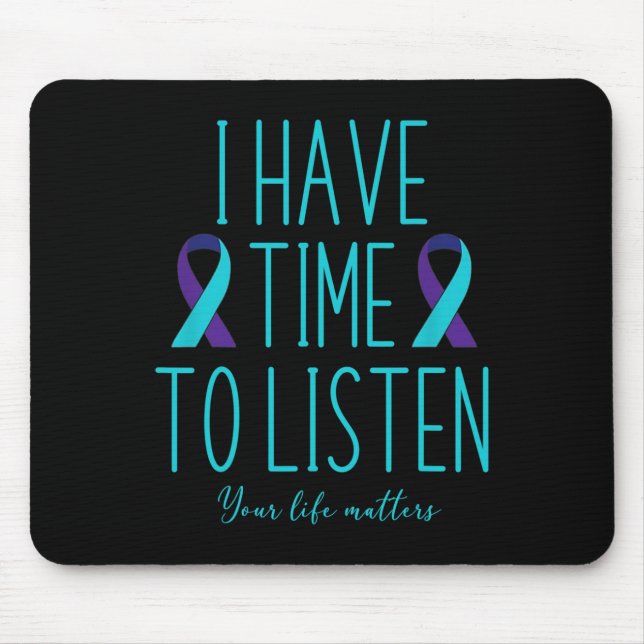Alfombrilla De Ratón Tengo tiempo para escuchar la toma de conciencia s (Frente)