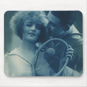 Alfombrilla De Ratón Tenis deportivo vintage, amor y romance