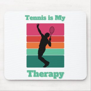 Alfombrilla De Ratón Tenis es mi Terapia Rectángulo Retro Sunset