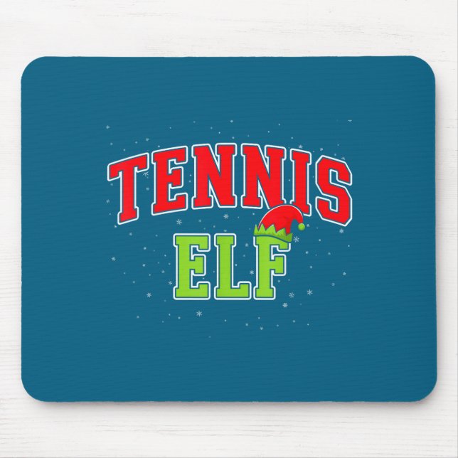 Alfombrilla De Ratón Tennis Elf Christmas Family Matching Group Xmas  (Frente)
