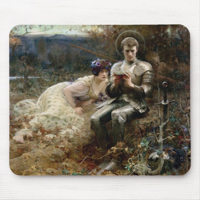 Alfombrilla De Ratón Tentación de Sir Percival (caballero medieval) (Frente)