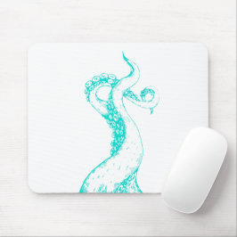 Alfombrilla De Ratón tentáculos de pulpo aqua en mousepad blanco