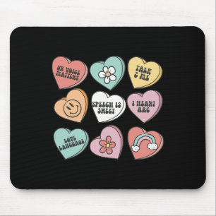 Alfombrilla De Ratón Terapia de discurso retro femenino Valentine Heart