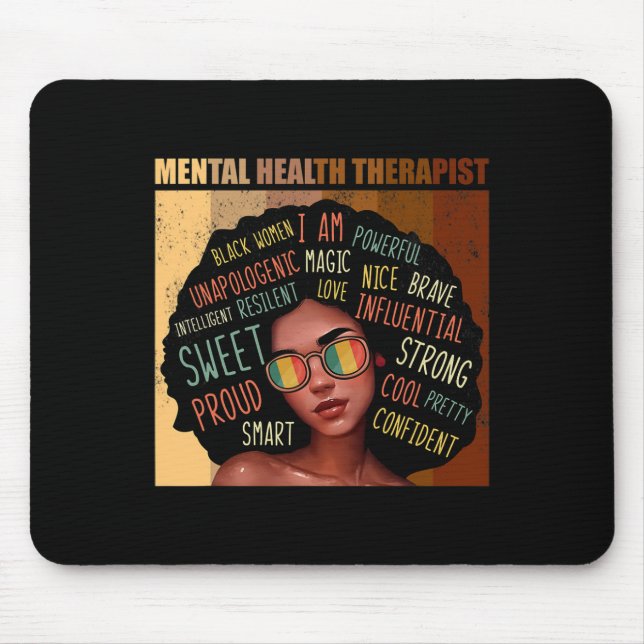 Alfombrilla De Ratón Terapia de salud mental Afromujeres Historia negra (Frente)