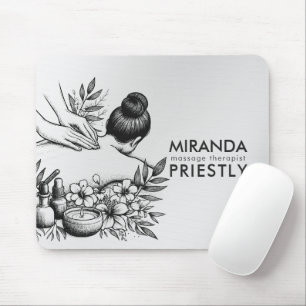 Alfombrilla De Ratón Terapia Masajista Manos Curadoras Energía Spa Well