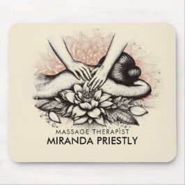 Alfombrilla De Ratón Terapia Masajista Manos Curadoras Energía Spa Well