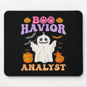 Alfombrilla De Ratón Terapia Retro Aba Bcba Halloween Ghost Boo Havio