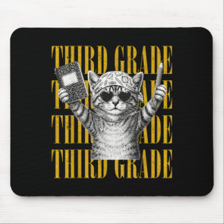 Alfombrilla De Ratón Tercer Grado Gato Divertido De Vuelta A La Escuela