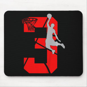 Alfombrilla De Ratón Tercer partido de cumpleaños de básquetbol para ni