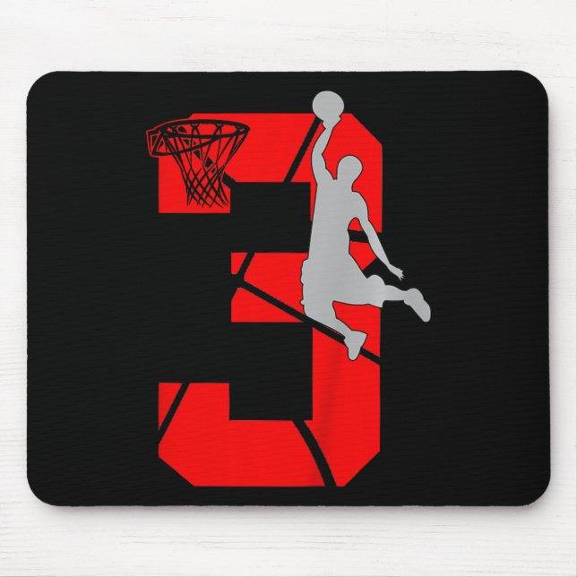 Alfombrilla De Ratón Tercer partido de cumpleaños de básquetbol para ni (Frente)