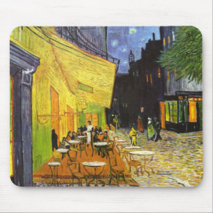 Alfombrilla De Ratón Terraza del café de Van Gogh por la noche