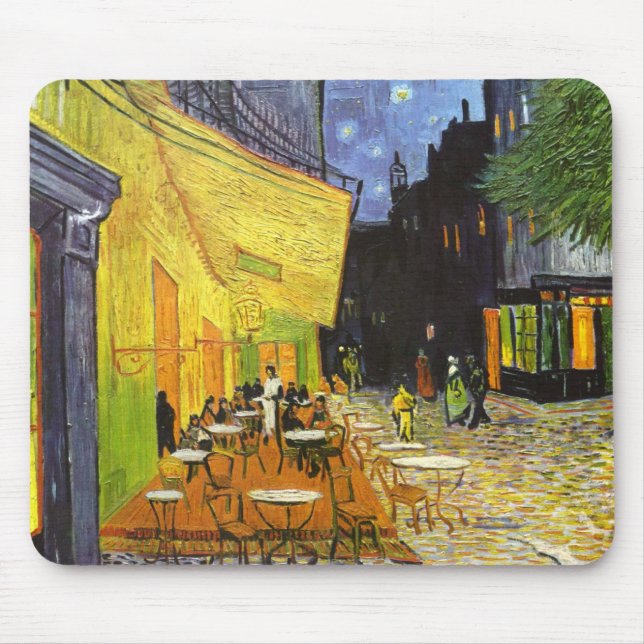 Alfombrilla De Ratón Terraza Van Gogh Cafe de noche (Frente)
