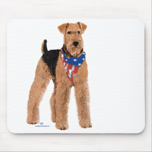 Alfombrilla De Ratón Terrier Airedale Patriótico
