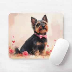 Alfombrilla De Ratón Terrier Australiano con Rosas - Día de San Valentí