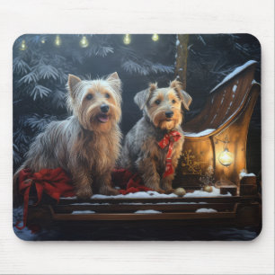 Alfombrilla De Ratón Terrier Australiano Snowy Sleigh Decoración de Nav