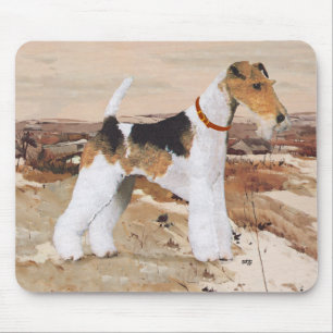 Alfombrilla De Ratón Terrier de pelo liso Fox Otoño