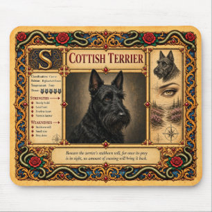 Alfombrilla De Ratón Terrier Escocés, Arte de Bestiario Medieval