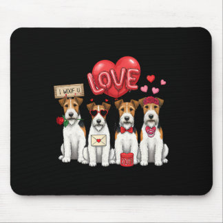 Alfombrilla De Ratón Terrier Fox de Alambre Te Quiero Ladrar Corazón de