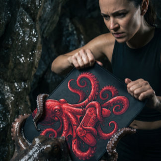 Alfombrilla De Ratón Terrorífico Pulpo Rojo Sangriento Jugador de Lovec