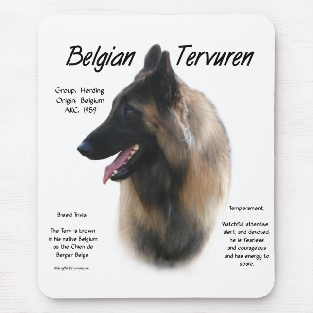 Alfombrilla De Ratón Tervuren belga conoce a la raza (Frente)