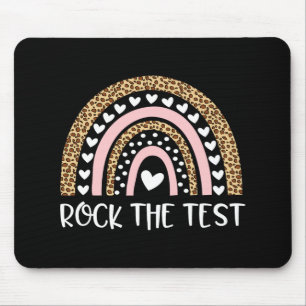 Alfombrilla De Ratón Test Day Rock El profesor de pruebas Rainbow Leopa