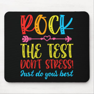 Alfombrilla De Ratón Test Day Rock The Test No Stress Teacher Testin