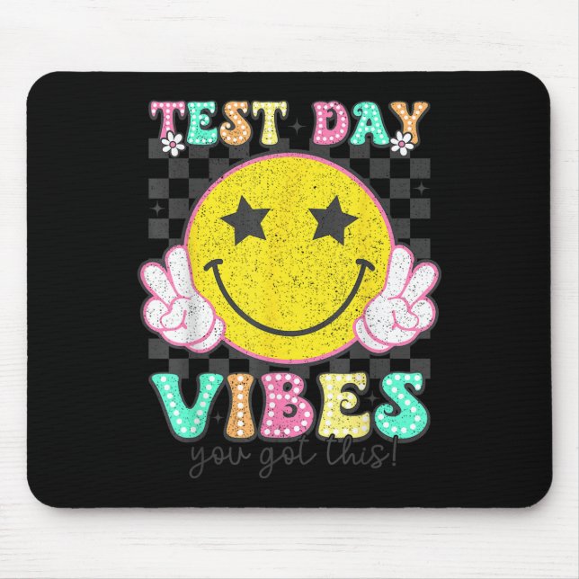 Alfombrilla De Ratón Test Day Vibes You Got This Retro Groovy Testing D (Frente)