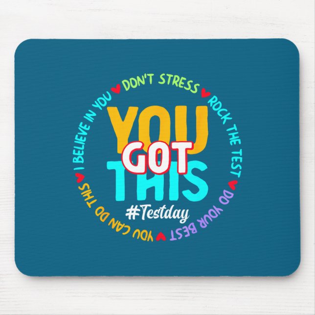 Alfombrilla De Ratón Test Day You Got This - Funny Motivation Teacher S (Frente)