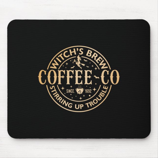 Alfombrilla De Ratón Testigos Brew Café Co Halloween Witch Coffee Love (Frente)