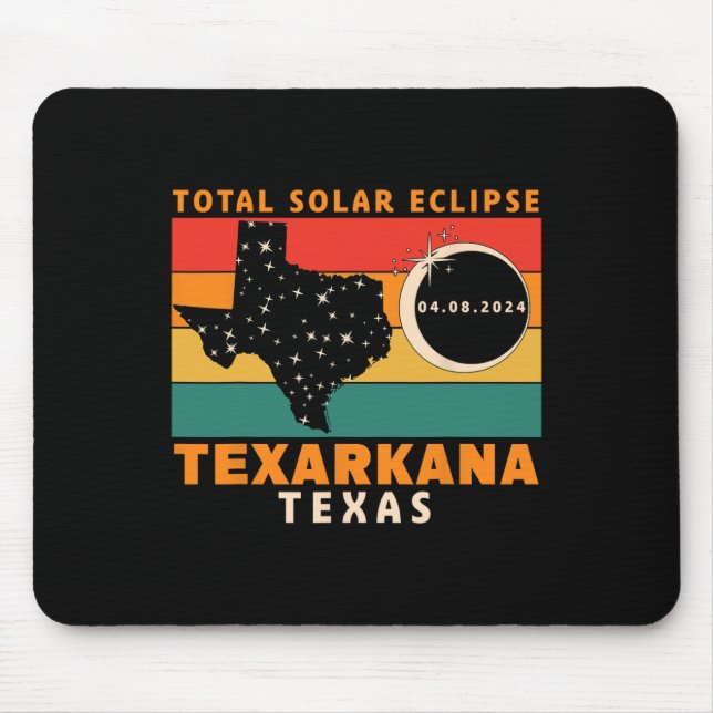 Alfombrilla De Ratón Texarkana Texas Eclipse Solar Total 2024 (Frente)