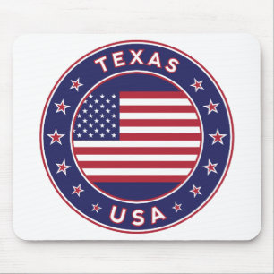 Alfombrilla De Ratón Texas, camiseta de Texas, poster de Texas, pegatin