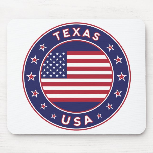 Alfombrilla De Ratón Texas, camiseta de Texas, poster de Texas, pegatin (Frente)
