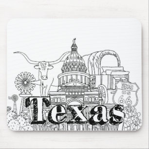 Alfombrilla De Ratón Texas Vacation Art Drawing Art Viajando