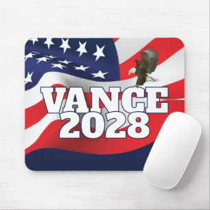 Alfombrilla De Ratón Texto de Vance 2028 con bandera y águila calva