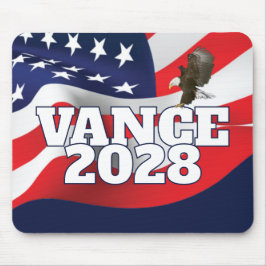 Alfombrilla De Ratón Texto de Vance 2028 con bandera y águila calva