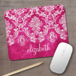 Alfombrilla De Ratón Texto del Personalizado del patrón de Damasco de G<br><div class="desc">Un patrón vintage con un diseño de pizarra y encaje. Eche un vistazo a las flores y hojas.Un diseño moderno con colores y elegancia en tonos de joyas. Los elementos son más fáciles de personalizar cuando se reemplazan primero todo el texto y las fotos. Si su arte todavía necesita ser...</div>